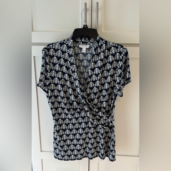 Charter Club Tops - Patterned crossover top by Charter Club size L